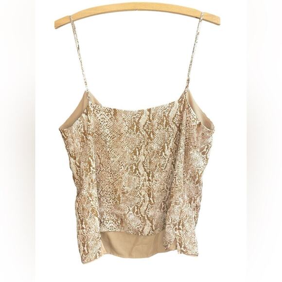 L’AGENCE Jane Silk Camisole Tank Top in Brown Snakeskin Sz Medium EUC $240 MSRP - Picture 6 of 11